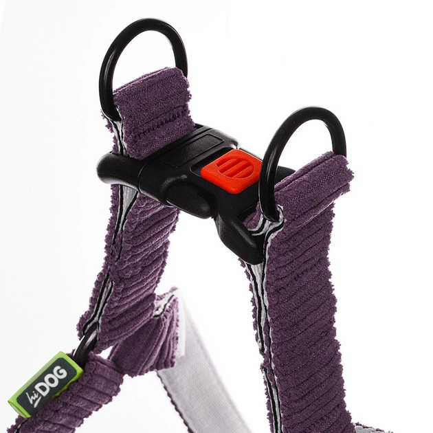 Hi Dog Шлея HIDOG нейлонова VELVET слива M 20мм 45-64см (127/1050)