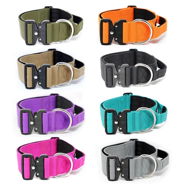 Тактичний широкий нашийник із ручкою для собак BullyBillows Combat Collar Handle 5 cm XL: 50 мм, ОШ 56-73 см Чорний