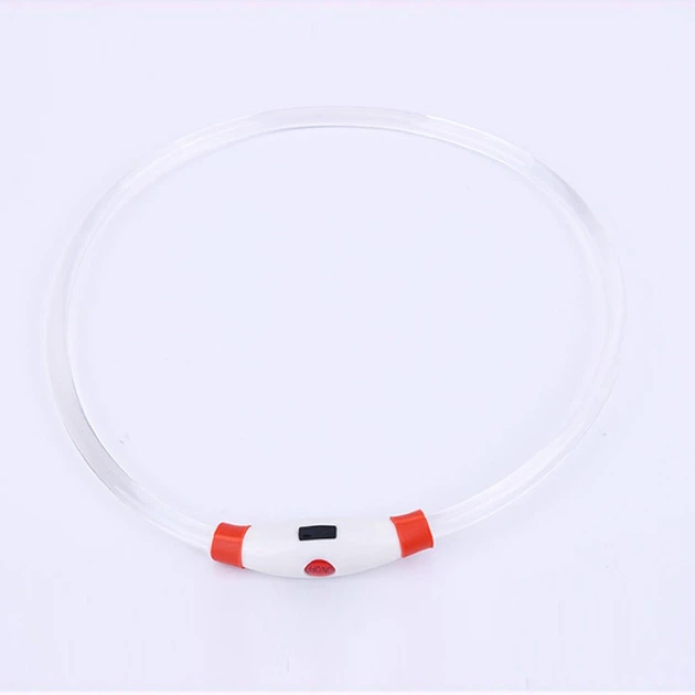 Lock Mat Нашийник для собак з LED підсвіткою з зарядкою USB універсальний Червоний