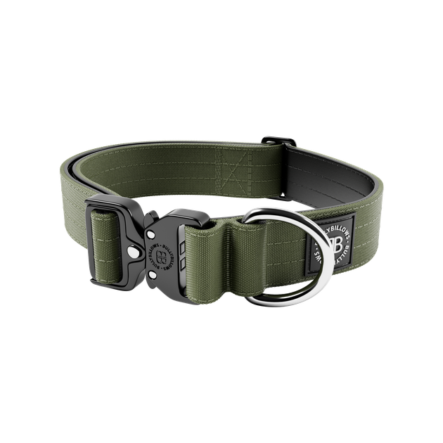 Тактичний нашийник для собак BullyBillows Combat Collar No Handle 4 cm M: 40 мм, ОШ 35-54 см Зелений