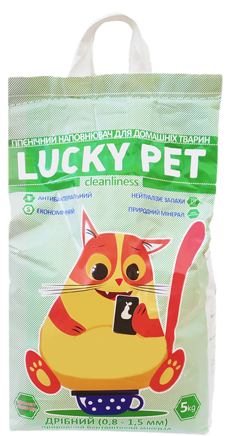 Наповнювач Lucky Pet бентонітовий з ароматом лаванди, дрібна гранула (0,8 - 1,5 мм), 5 кг