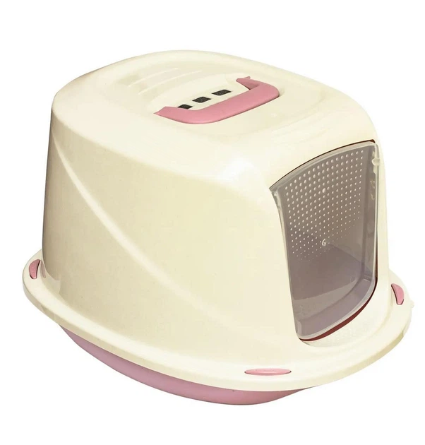 Туалет з фільтром та ручкою для кішок Georplast Galaxy Deluxe, рожевий, 10586, 45х36х31,5 см
