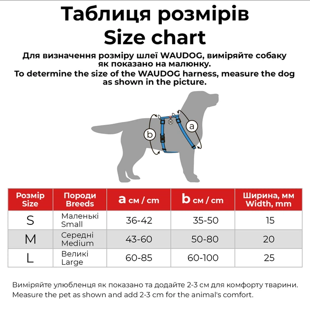 Шлея для собак з ручкою з відновленої бавовни анатомічна Н-подібна WAUDOG Re-cotton з QR паспортом, світловідбивна, пластиковий фастекс, розмір L, блакитна