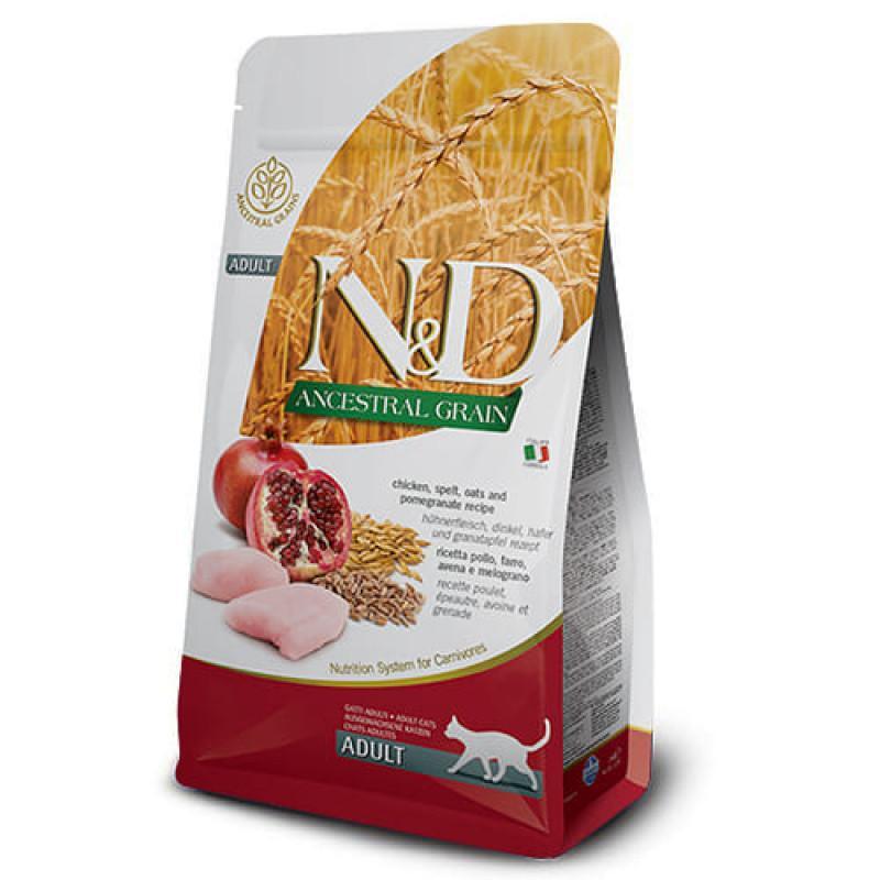Farmina N&amp;amp;D Low Grain Cat Neutered Chicken Adult - Низкозерновой сухой корм с курицей и гранатом для стерилизованных взрослых котов (5 кг)