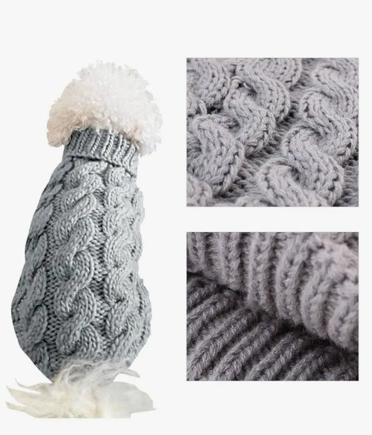 Светр для собак та котів EcoToys Grey M сірий A: 25 см B: 36 см C: 27 см 6943
