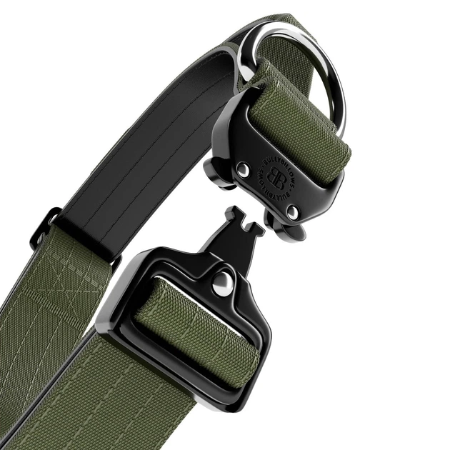 Тактичний нашийник з ручкою для собак BullyBillows Combat Collar Handle 4 cm XS: 40 мм, ОШ 38-45 см Зелений