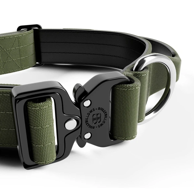 Тактичний нашийник з ручкою для собак BullyBillows Combat Collar Handle 4 cm XS: 40 мм, ОШ 38-45 см Зелений