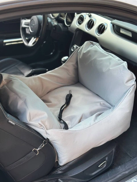 Автокрісло автогамак лежак сумка-переноска для собак та котів з 52х52 см Incor Сірий (І-155)