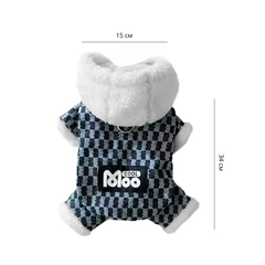 Комбінезон з капюшоном для собак Lesko Moo 2410SXMJ0172 Dark Blue S тедді з петлею для повідця
