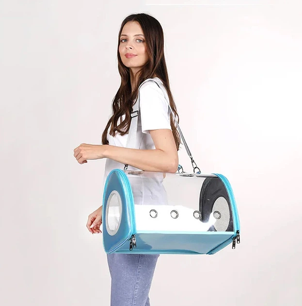 Сумка - переноска для котів та собак CosmoPet CP-26 42 х 25 х 28 см Блакитний