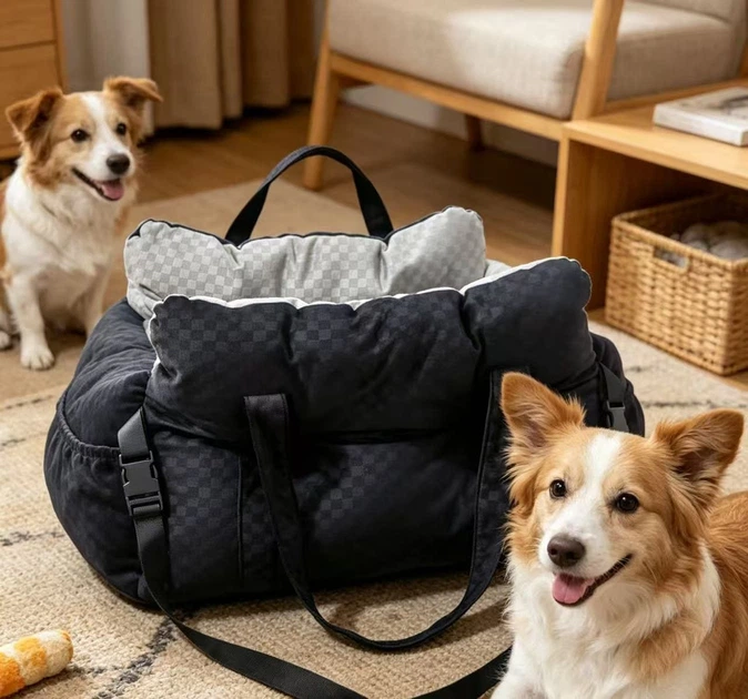 NewPet Сумка-переноска для Собак 3в1 MellowMutt Автокрісло в Машину 45х40х32 см для Мілких Порід до 10 кг з Ременем Безпеки та Кріпленням за Карабін в Авто