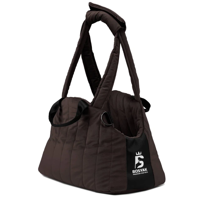 Сумка-переноска слінг для собак і кішок BOSYAK CARRY Велюр M 28×26×44 Коричневий
