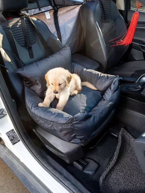 NewPet Автомобільне Крісло Переноска для Собак 2в1 Oxford Relax 55×50×35 см Водонепроникне в Машину Якорна Система Безпеки з Карабіном та Ремінцем для Подорожей з Тваринами