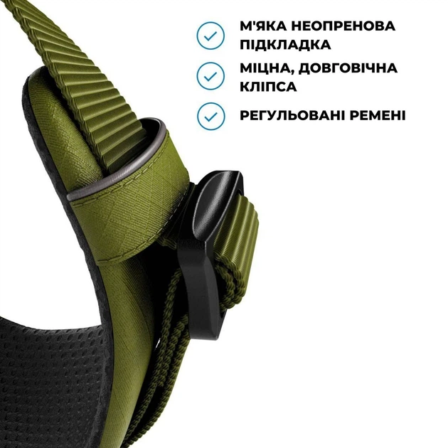 Шлея для собак з нагрудним кільцем та ручкою BullyBillows Lightweight Air Mesh Harness L: ОШ 40-58 см, ОГ 69-81 см Зелений