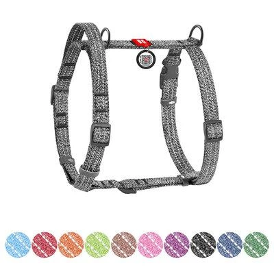 Collar Шлея М 50-80 см анатомічна Н-подібна WAUDOG Re-cotton з QR паспортом сіра для собак