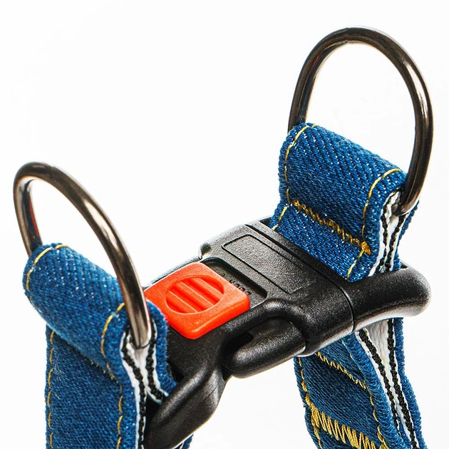 Hi Dog Шлея HIDOG нейлонова JEANS M 20мм 45-64см (127/1054)