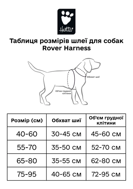 Шлейка для великих порід собак Hurtta Rover Harness Чорний 45-60 (934856)
