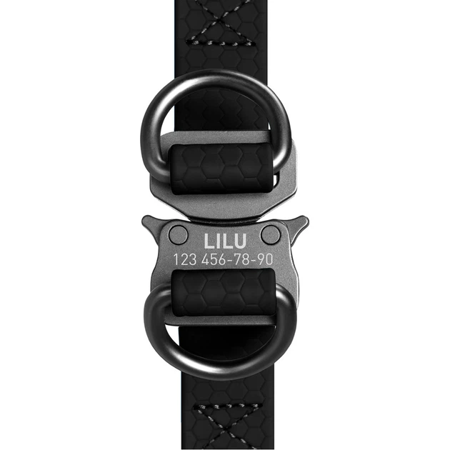 Шлея для собак водостійка WAUDOG Waterproof, з QR-паспортом, металічна пряжка-фастекс, Ш 25 мм, Дов 60-90 см чорний