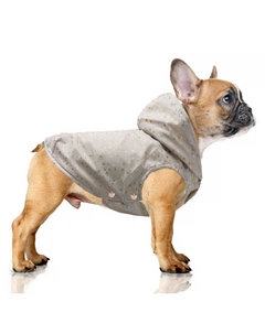 Дощовик для бульдога з капюшоном Milk&Pepper Jeanne Raincoat сірий, Розмір L 35