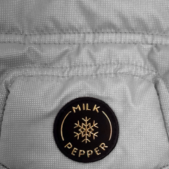 Пуховик зимовий для собак з капішоном Milk&Pepper Soren Grey сірий, Розмір 41