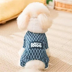 Комбінезон з капюшоном для собак Lesko Moo 2410SXMJ0172 Blue M тедді з петлею для повідця