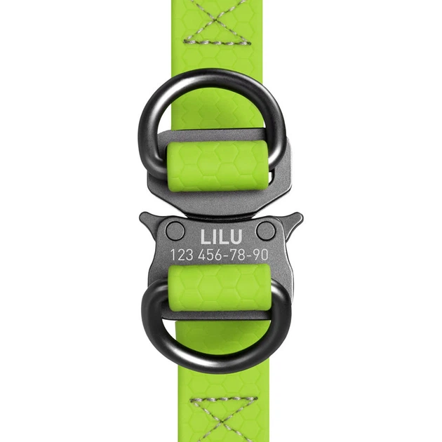 Шлея для собак водостійка WAUDOG Waterproof, з QR-паспортом, металічна пряжка-фастекс, Ш 20 мм, Дов 50-80 см салатовий