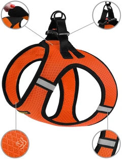 Шлея для собак Barksi Mesh Vest S обхват шиї - 34 см, обхват грудей - 42 см Помаранчева (83404) (2007033026449)