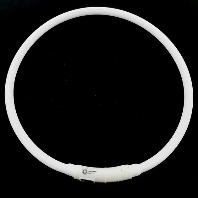Sample LЕD-нашийник для собак USB 70 см, що світиться, різнокольорове підсвічування, 3 режими свічення, регульований розмір Кольоровий