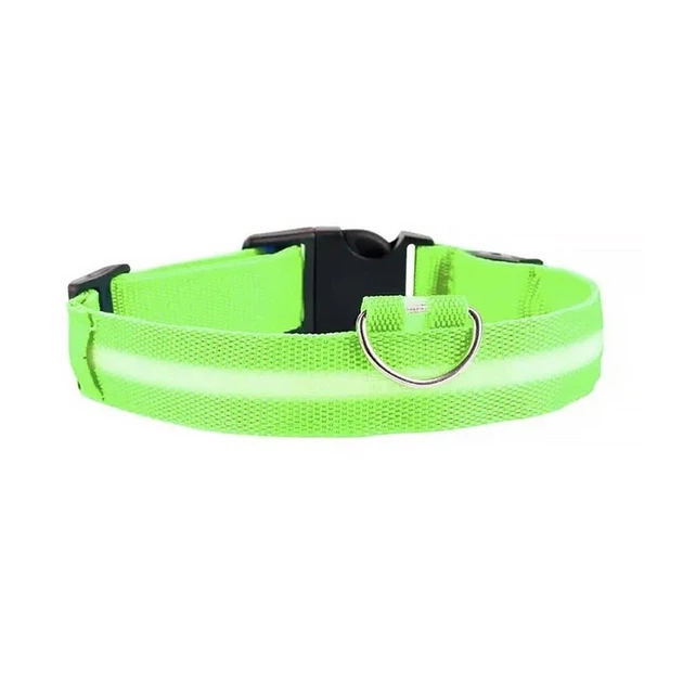 Світлодіодний Lesko Green L LED нашийник USB світиться для собак та котів