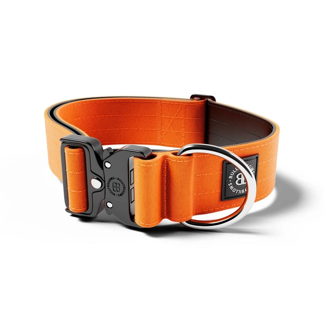 Тактичний широкий нашийник для собак BullyBillows Combat Collar No Handle 5 cm M: 50 мм, ОШ 35-48 см Помаранчевий