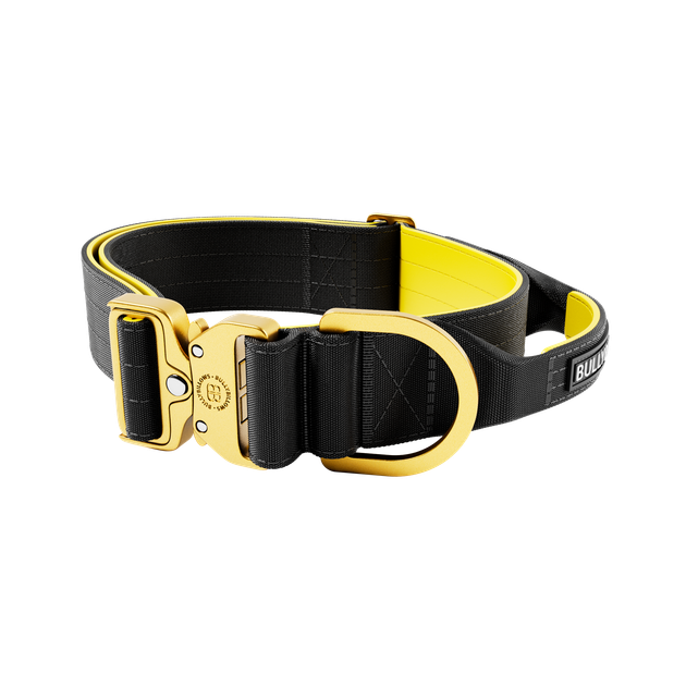 Тактичний широкий полегшений нашийник із ручкою для собак BullyBillows Lighter Combat Collar Handle 5 cm S: 50 мм, ОШ 40-50 см Жовтий