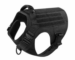 Шлейка для собак Tactical K9, металева пряжка фастекс і система MOLLE, XL (87-115 см) Чорний (271XL-BLACK)