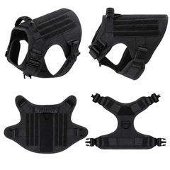 Шлейка для собак Tactical K9, металева пряжка фастекс і система MOLLE, XL (87-115 см) Чорний (271XL-BLACK)