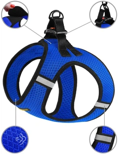 Шлея для собак Barksi Mesh Vest 3XS обхват шиї - 24 см, обхват грудей - 26 см Синя (83102) (2007033026258)