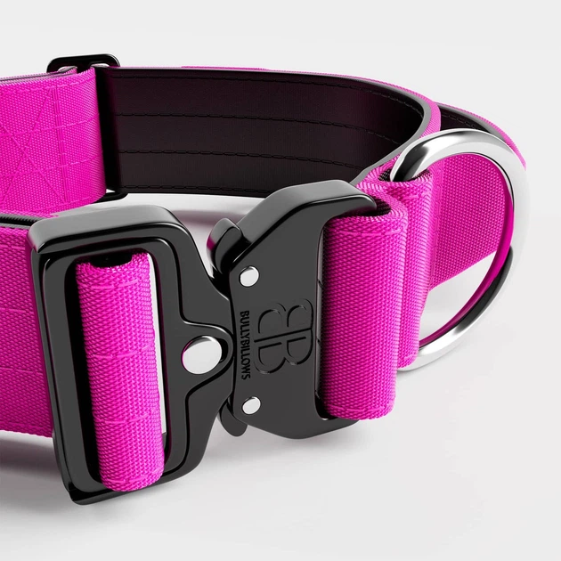 Тактичний широкий нашийник із ручкою для собак BullyBillows Combat Collar Handle 5 cm L: 50 мм, ОШ 45-66 см Малиновий
