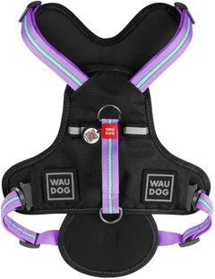 Шлея для собак безпечна Collar WAUDOG Nylon з QR паспортом, металічна пряжка-фастекс, S, Ш 20 мм, А 35-60 см, В 55-65 см (52479)