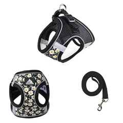 Шлея і повідець для собак і кішок XS Chamomile Black 4PawsStar, Chansin (85417275)