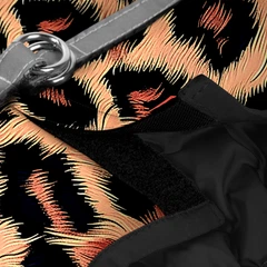 Шлея для собак м'яка WAUDOG Clothes з QR паспортом, малюнок "Леопард", XS1, В 24-27 см, С 18-20 см (220-4066collar)