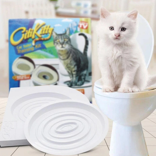 Без бренду Система привчання котів до унітазу Citi Kitty для дорослих тварин від 3 місяців тренажер для туалету з отворами для звикання
