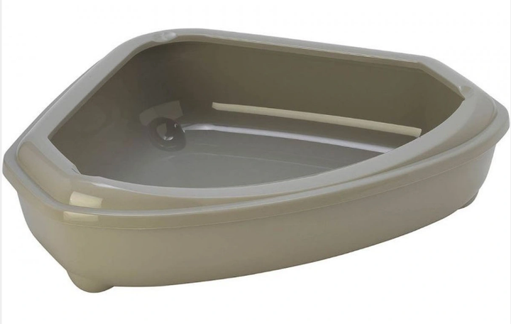 Туалет для котів Moderna Cozi з бортиком кутовий сірий 55х45х14 см C146330
