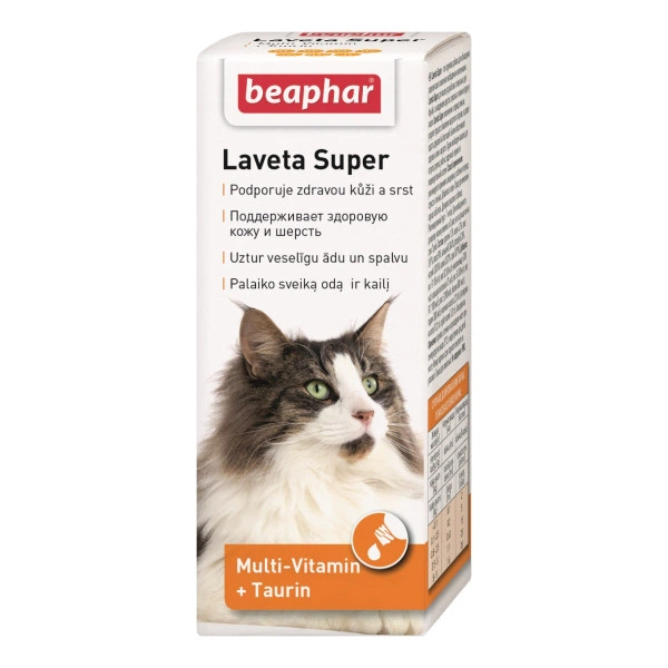 BEAPHAR Laveta Super від линьки, для здорової шкіри та гарної блискучої шерсті котів 50 мл