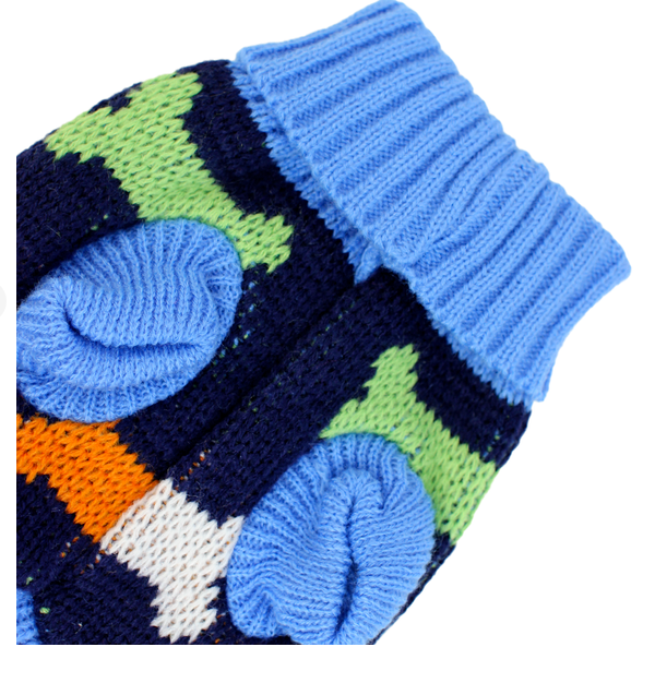 Светр для собак та котів EcoToys Bones S синій з кісточками A: 19 см B: 26 см C: 16 см 6986