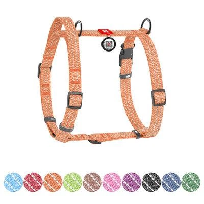 Collar Шлея S 35-50 см анатомічна Н-подібна WAUDOG Re-cotton з QR паспортом коричнева для собак