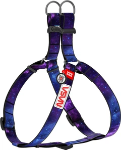 Шлея для собак WAUDOG нейлонова Nylon з QR-паспортом Малюнок "NASA21" S (4800-0148Collar)