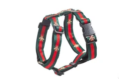 Без бренда Шлейка для собаки Pet & Co анатомічна GUCCI бджола S Ш 15 мм зелена-червона