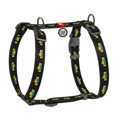 Шлея анатомічна з QR адресником WAUDOG Nylon малюнок "Дім" L (4823089354385)