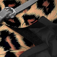 Шлея для собак м'яка WAUDOG Clothes з QR паспортом малюнок Леопард XS1 В 24-27 см С 18-20 см