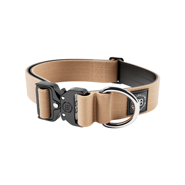 Тактичний нашийник для собак BullyBillows Combat Collar No Handle 4 cm M: 40 мм, ОШ 35-54 см Бежевий