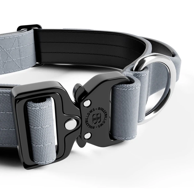 Тактичний нашийник з ручкою для собак BullyBillows Combat Collar Handle 4 cm XS: 40 мм, ОШ 38-45 см Сірий