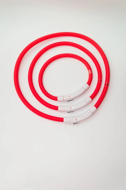 Pet Style LED нашийник світлодіодний для котів з USB зарядкою 35-50 см Червоний